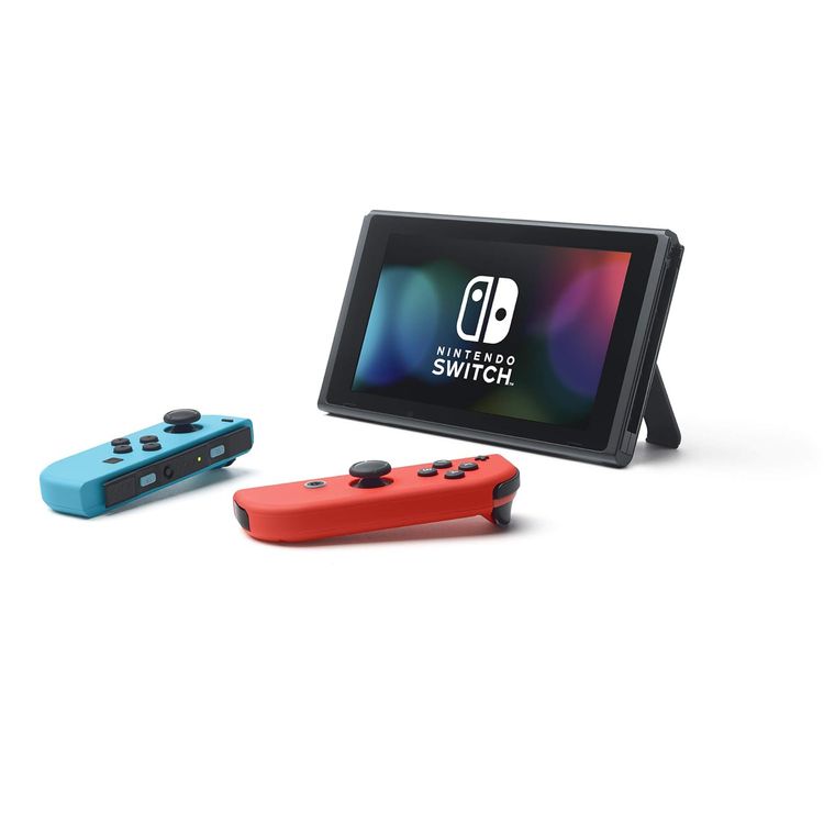 جهاز Nintendo Switch (موديل OLED) - Joy Con باللون الأحمر النيون والأزرق النيون