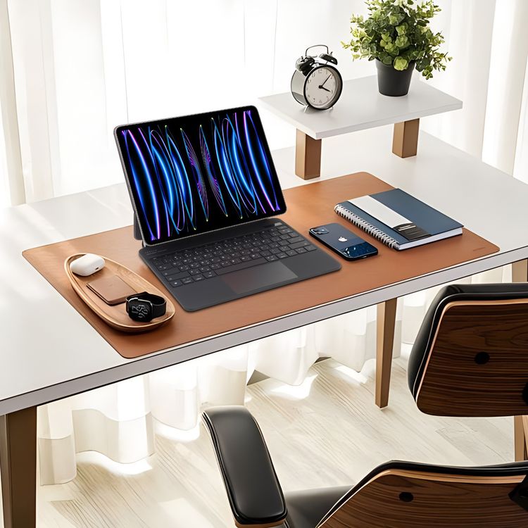 Levelo AeroBoard Saffanio Leather Wireless Keyboard for iPad Pro 11" & iPad Air 11" M3 (2025) with Multi-Gesture Trackpad, 300 Hours Standby Time, Up to 130° Adjustable Angle - Black