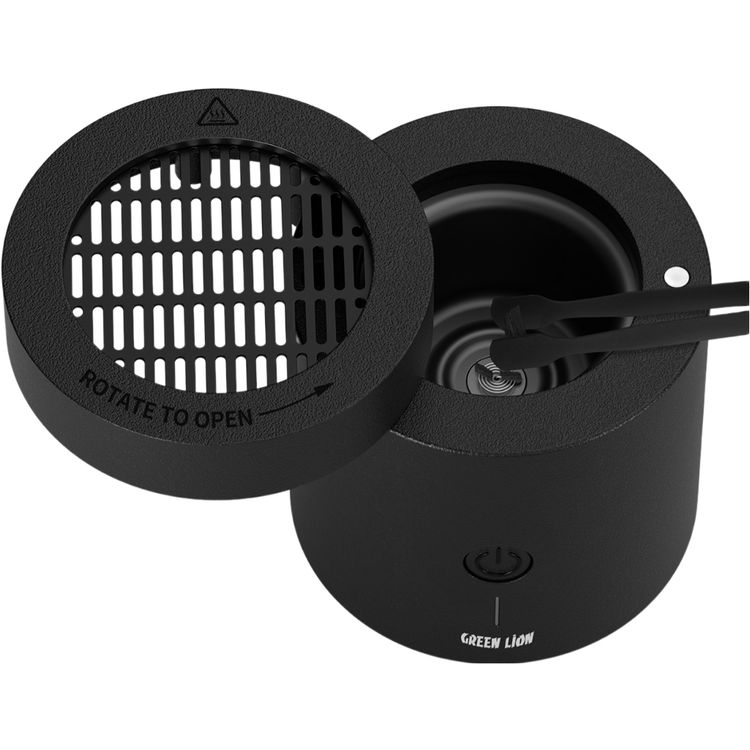 مبخرة بخور الكثبان الرملية من جرين ليون بسعة بطارية 2000 مللي أمبير، مادة PA66 والنايلون، درجة حرارة تسخين 300-400 درجة مئوية، وقت شحن 2 ساعة، منفذ شحن من النوع C، رائحة قوية، ملقط متضمن - أسود