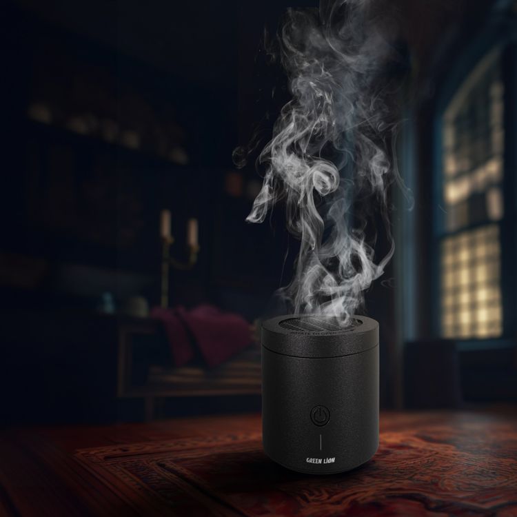 مبخرة بخور الكثبان الرملية من جرين ليون بسعة بطارية 2000 مللي أمبير، مادة PA66 والنايلون، درجة حرارة تسخين 300-400 درجة مئوية، وقت شحن 2 ساعة، منفذ شحن من النوع C، رائحة قوية، ملقط متضمن - أسود