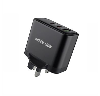 Green Ultra Quick 3 Output Compact Charger with Type-C to Type-C and Type-C to Cable 