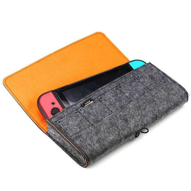 AhaStyle Carrying Case Compatible for Nintendo Switch Lite, Portable Carrying Bag, Ultra Slim Professional Protective Felt Pouch with 5 Game Cartridges Holders ( Switch Logo )