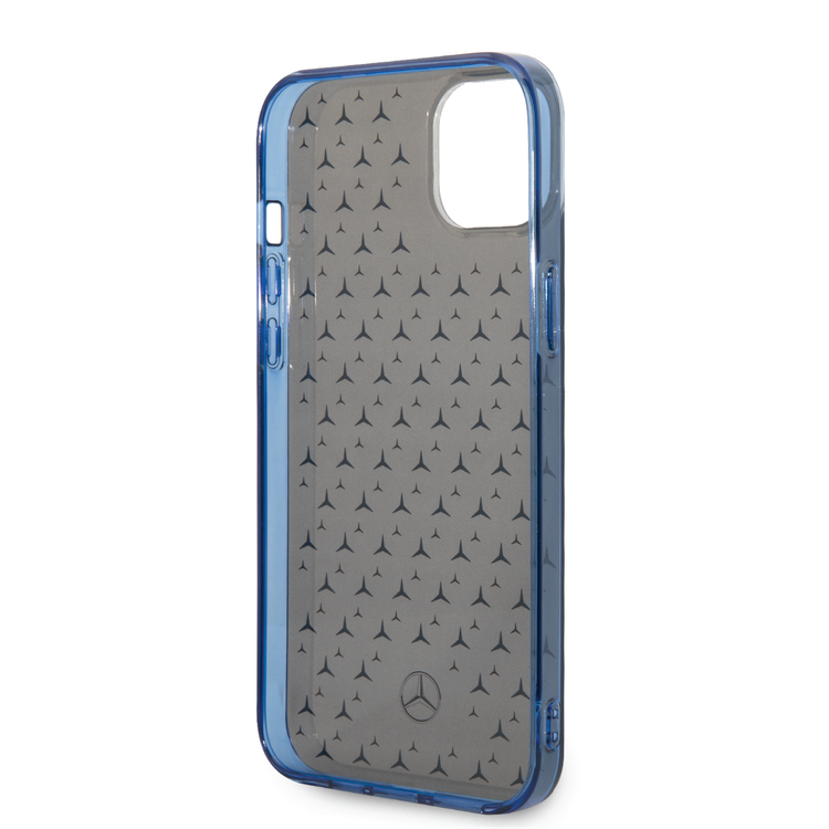 Mercedes-Benz Double Layer PC/TPU Case with Large Star Pattern iPhone 14 Plus Compatibility - Black / Blue