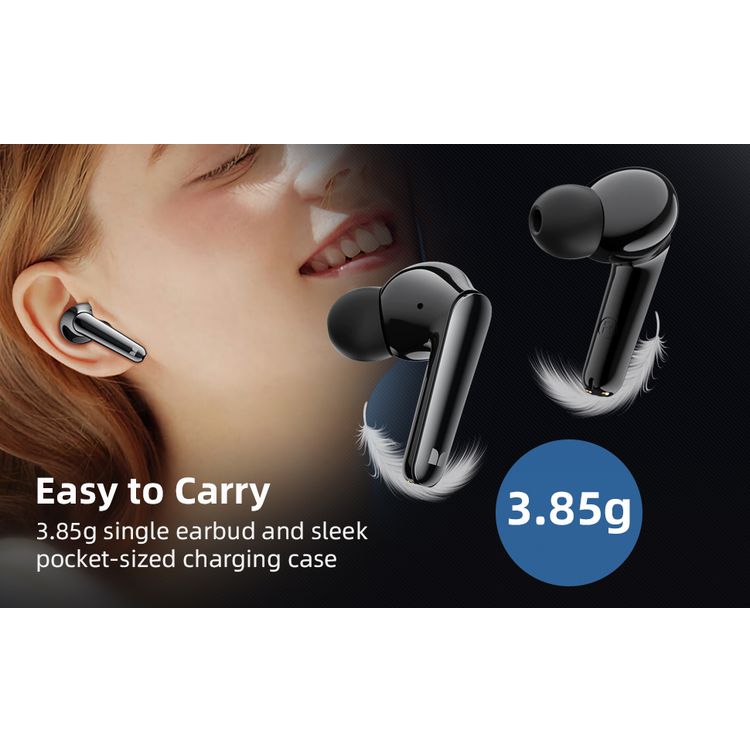 Monster N-Lite 203 AirLinks Wireless Earbuds, Bluetooth Version 5.3, 10m Transmission Distance, Type-C Charging Port, 2 Hours Charging Time - Black