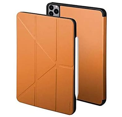 Viva Madrid Elegante Folio Case With Apple Pencil Holder, Multi-Fold Integrated Stand, Anti-Scratch Protection Support Apple Pencil Charging for iPad Pro 11inch - Brown