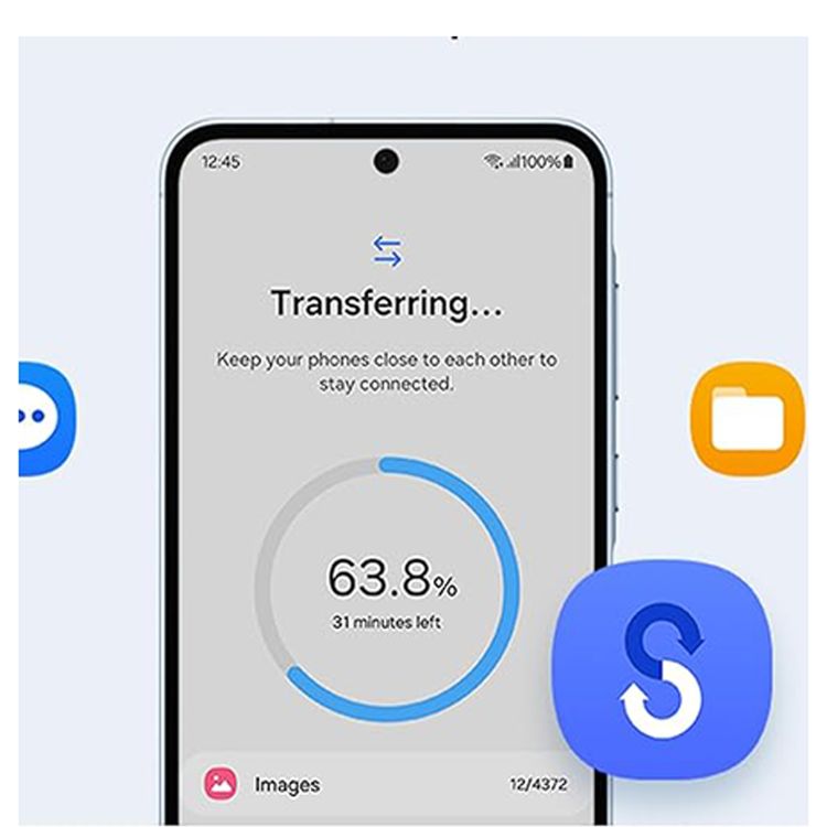 هاتف ذكي Samsung Galaxy A55 5G إصدار TRA، ذاكرة وصول عشوائي 8 جيجا بايت، سعة تخزين 128 جيجا بايت، هاتف Android 5G، 2024 - أزرق