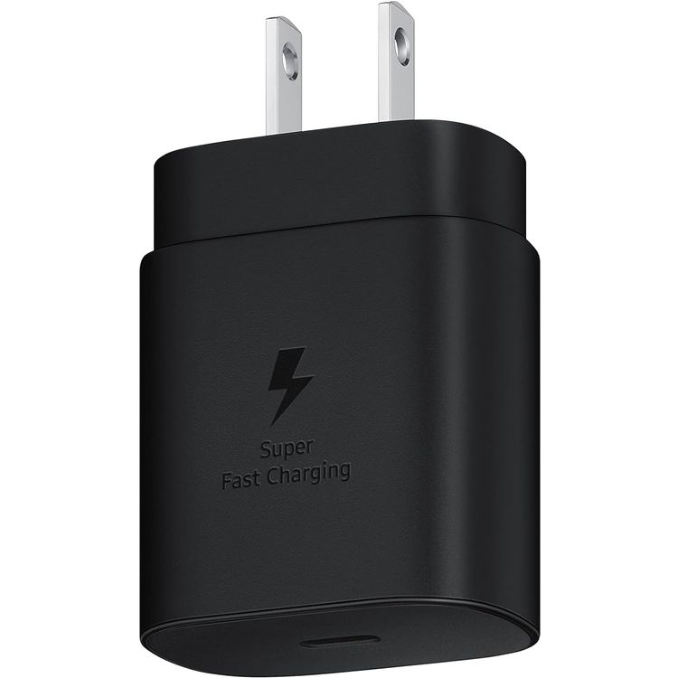 Samsung 25W PD USB-C Adapter 2 pin, Supports super fast charging with 25 watts  - Black