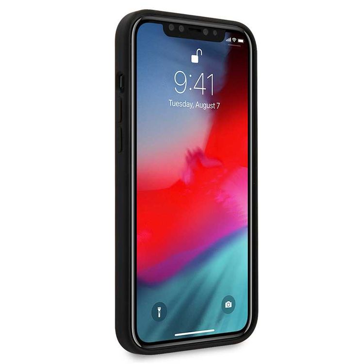 CG Mobile Ferrari On Track Liquid Silicone Case Metal Logo Compatible for iPhone 12 / 12 Pro (6.1") - Black