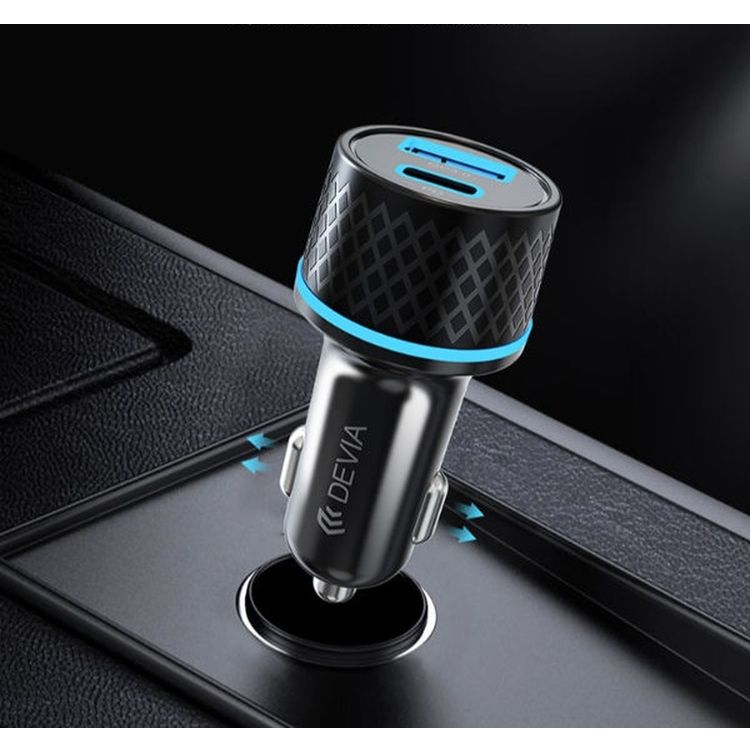Devia Extreme Speed Series Full Compatible PD + QC Quick Car Charger 42.5W - Black