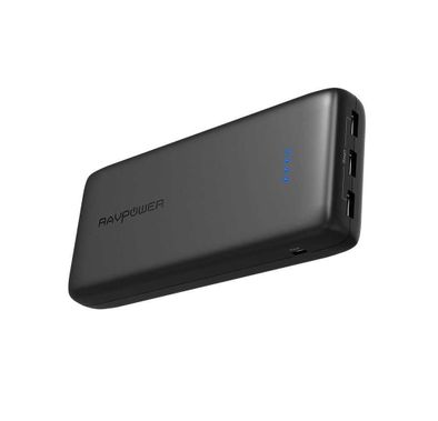 RAVPower Ace Series Portable Charger Power Bank 32000mAh with 3 iSmart 2.0 USB Port - Powerbank with Overcharge Protection & LED Battery Level Indicator for Smartphones - Black