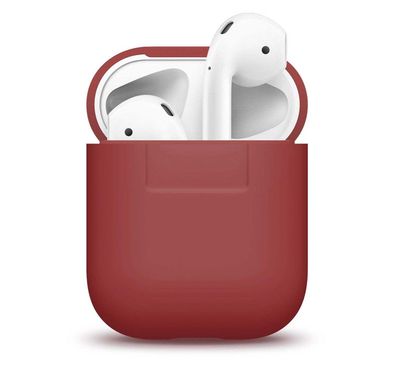 Elago Airpods Silicone Case Compatible with Lightning Type, Added Protection, Flexible, Perfectly Fit, External Impact Resistant, Scratch Resistant, Refined Detailed Design - Red