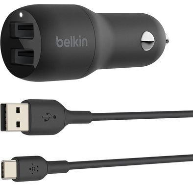 Car Charger Belkin CCE001btMBK BOOST CHARGE Dual Port Car Charger 24W - Black