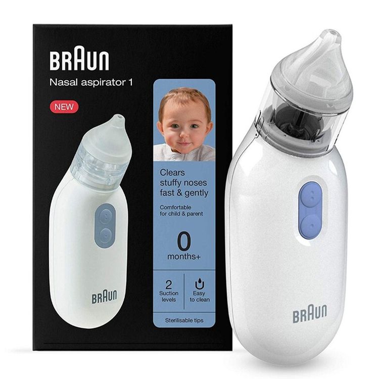 Braun Electric Nasal Aspirator with Two Flexible Nasal Tips