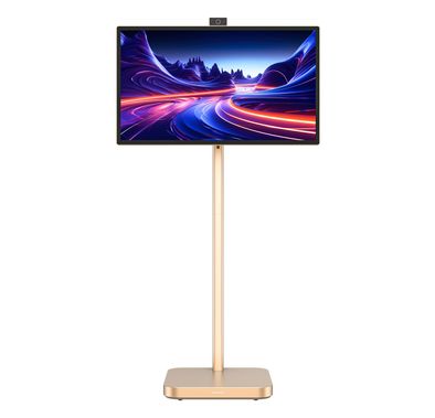 Powerology 32" Google 4K Screen with 4K Camera, Android 13, 8GB Ram & 128GB Memory, Bluetooth 5.2, 9800mAh Battery Capacity, x2 10W Speaker - Gold 