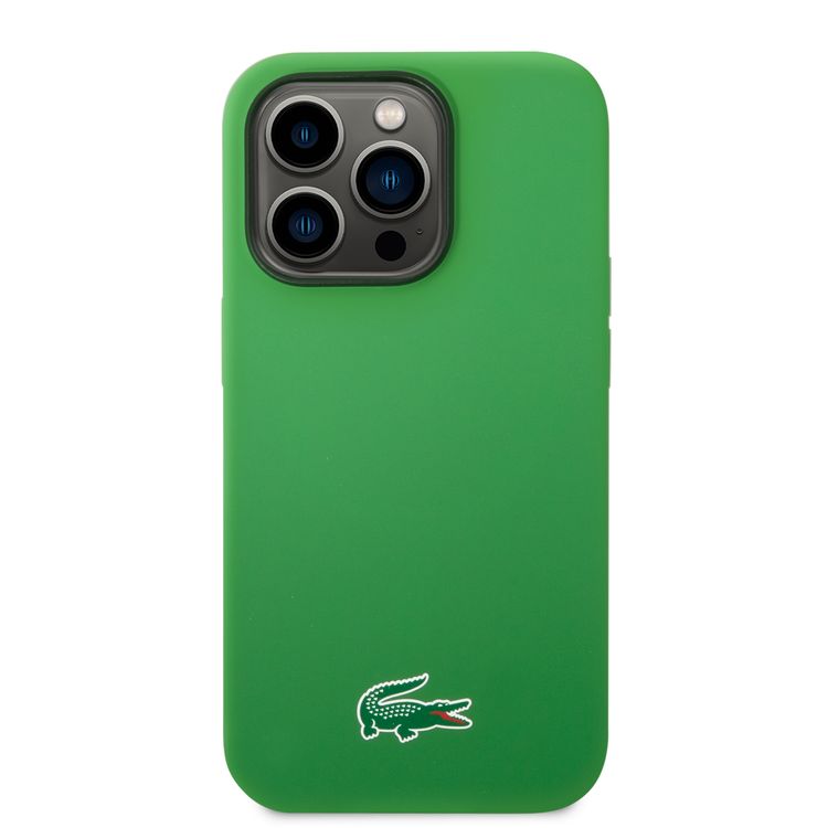 Lacoste iPhone 15 Pro For HC Magsafe Silicone Croc Logo - Green