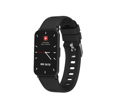 Swiss Military Rhine Smart Watch 1.45” IPS Display, 10 Days Battey Life, English & Arabic Supported, iOS 11 & Android 5, Waterproof - Black