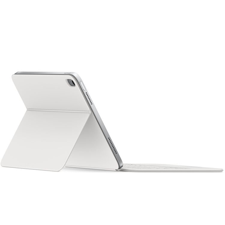 لوحة مفاتيح Apple Magic Folio لجهاز iPad (الجيل العاشر) مع لغة إنجليزية، حماية أمامية وخلفية، صف مفاتيح وظيفية يحتوي على 14 مفتاحًا، تصميم محمول ونحيف، إيماءات اللمس المتعدد، آلية مقصية، قابلة للتعديل لزوايا مشاهدة متعددة - اللون الأبيض