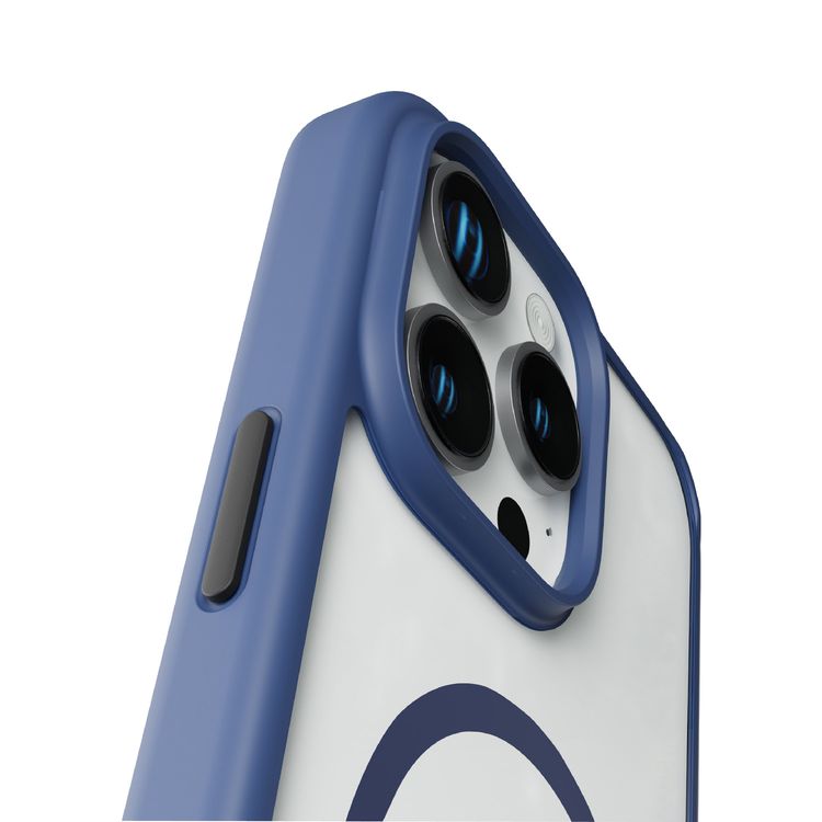 حافظة Levelo MagSafe Solo لهاتف iPhone 16 Pro، تقنية Clearview، مقاومة للخدش 3H، هيكل هجين - أزرق غامق