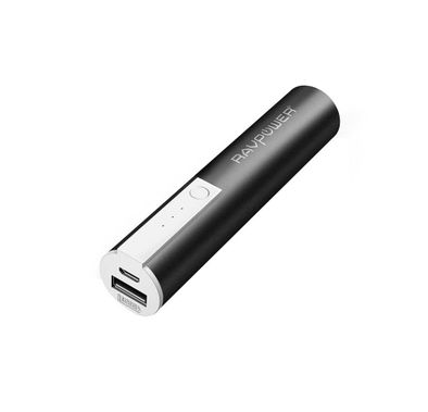 RAVPower 3350mAh Luster Portable Charger Power Bank 3350mAh with iSmart Fast Charging Technology - Sleek Mini Powerbank Ergonomic Clip Design with Multiple Protection - Black