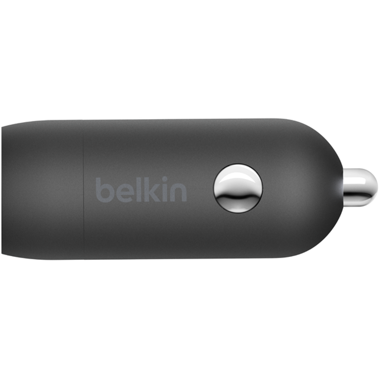 {CCA004bt1MBK-B5} شاحن سيارة بيلكين USB-C 30 وات مع موصل PVC إلى Lightning بطول 1 متر - أسود