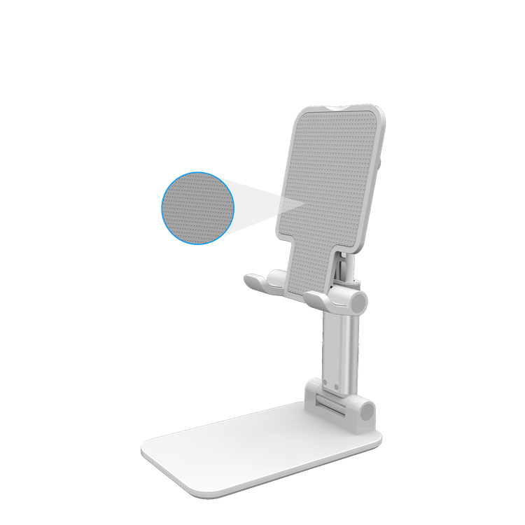 Devia Desktop Tablet Phone Stand, Adjustable, Lazy Stand, Anti-Slip Design, Safe & Secured, Portable Stand for Smartphones, Tablet, etc., Bedside, Office, Kitchen Table - White