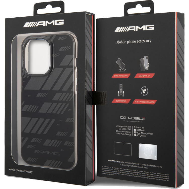 AMG Frosted PC Case - Expressive Graphic, Bumper Protection iPhone 14 Pro Max Compatibility - Black