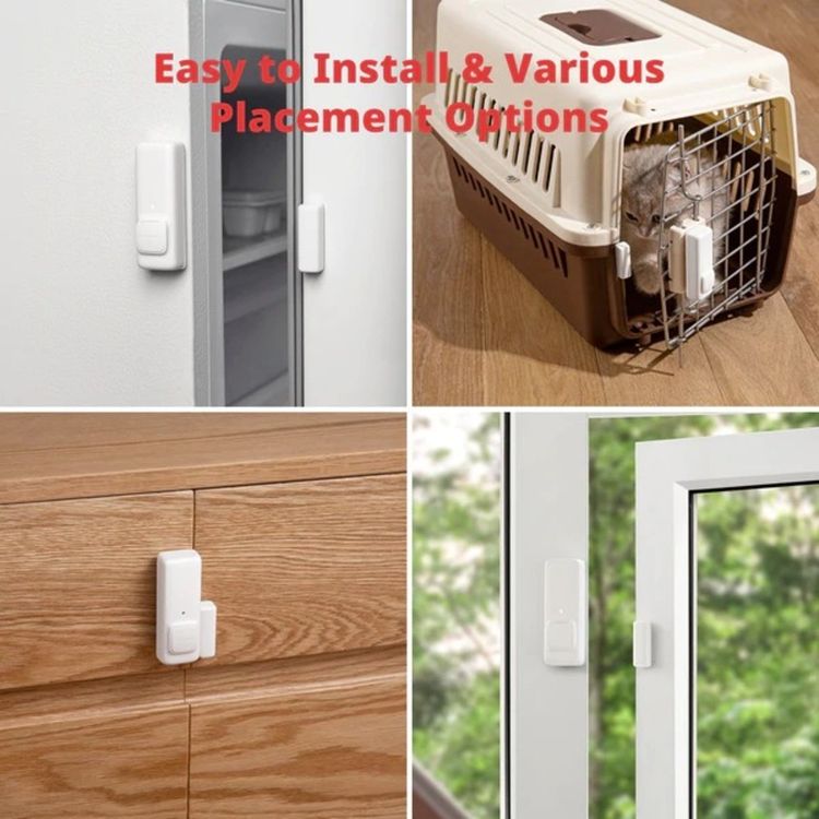 سويتش بوت W1201500 مستشعر اتصال إنذار الباب ، مستشعر فتح / إغلاق, نطاق 5 أمتار - أبيض