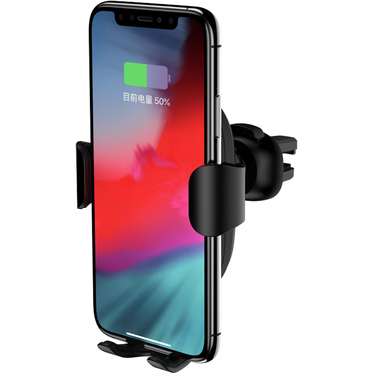 Devia Gravity Sensor Car Air Vent Wireless Charger Phone Holder (10W) - BK