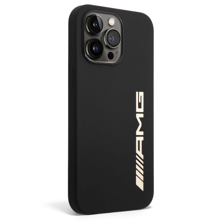 AMG Liquid Silicone Case with Colorful AMG Logo Bumper ProtectioniPhone 14 Pro Max Compatibility - White