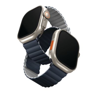Uniq Revix Reversible Magnetic Strap for Apple Watch - Storm Blue/ Chalk Grey
