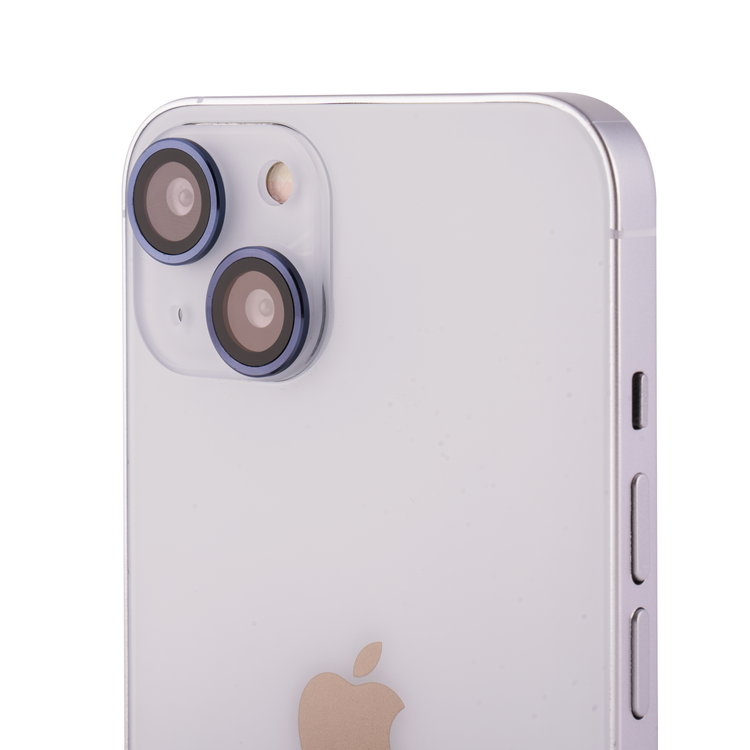 Devia Gemstone Lens Protector (2pcs) Compatible for iPhone 13 (6.1") Aluminum Alloy + Tempered Glass Camera Lens Protector, Explosion-proof & Scratchproof  - Blue