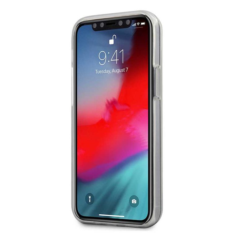 CG MOBILE Mercedes-Benz Transparent Phone Case Embossed 2 Compatible for iPhone 12 Mini (5.4 ) Officially Licensed - Black Gradient