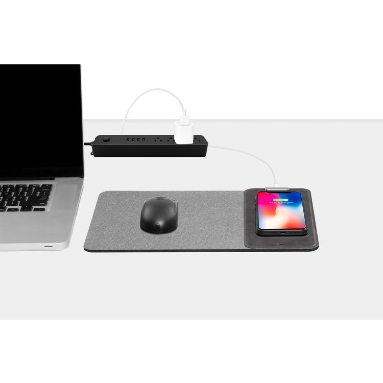 Powerology Rolled Up Qi Wireless Charging Mouse Pad 15W, Case-Friendly, Fast Wireless Charging Mouse Mat Compatible for 12/12 Pro/12 Pro Max/11/11 Pro/11 Pro Max