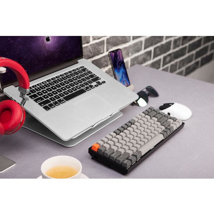 لوحة المفاتيح الميكانيكية اللاسلكية Keychron K2 84 Keys Hotswappable Gatetron G Pro مع مفتاح RGB وأحمر - أبيض أسود