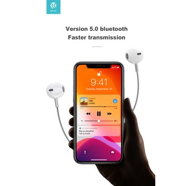 Devia Smart Series Silicone Neckband Headset | Ergonomic Design Bluetooth Headset - Black / Green