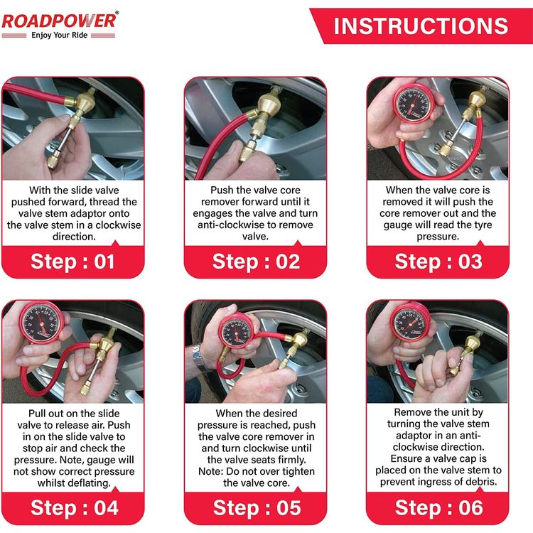 RoadPOWER شديدة التحمل ، طقم ضاغط الهواء السريع للإطارات للطرق الوعرة مع زر التحرير الدقيق