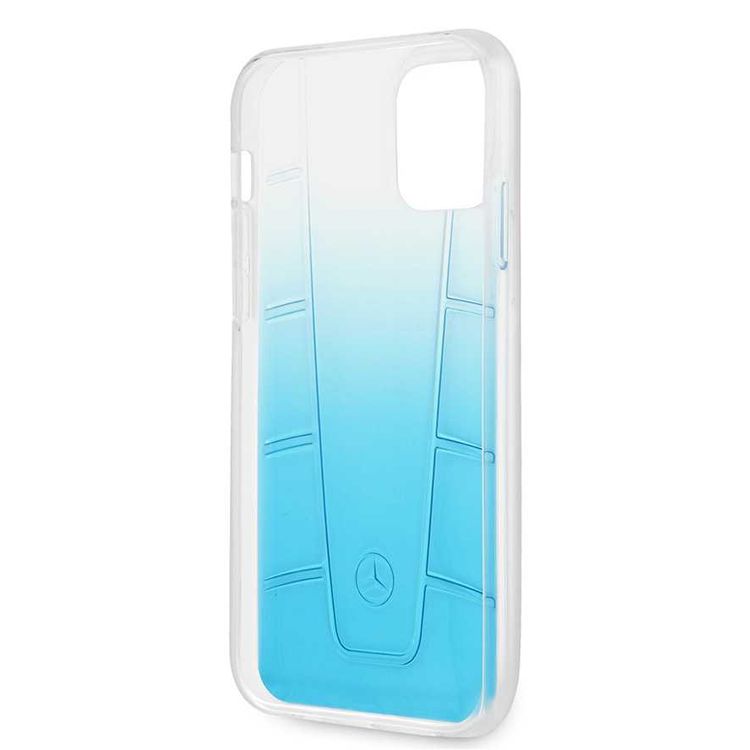 CG Mobile Mercedes-Benz Transparent Case Embossed 2 Compatible for iPhone 12 Pro Max(6.7") Shock & Scratch Resistant, Easy Access to All Ports, Drop Protection Back Cover Suitable with Wireless Chargers Officially Licensed - Blue Gradient