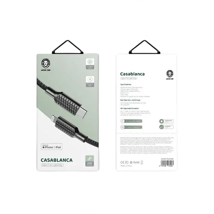 Green Lion Casablanca Type-C إلى Lightning - أسود