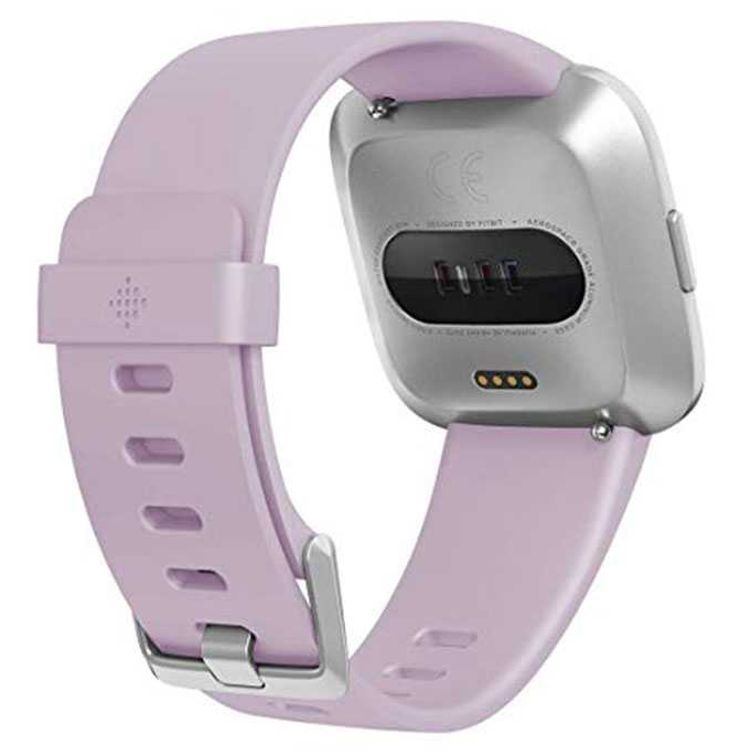 Fitbit Versa Lite Edition Fitness Wristband with 24/7 Heart Rate Tracker, Key Fitness & Smart Features, Exercise & Activity Tracking, Customizable Clock Faces, Sleep Tracking, Water-Resistant, 4+ Day Battery Life Bold Design Smartwatch - Lilac/Silver Aluminum