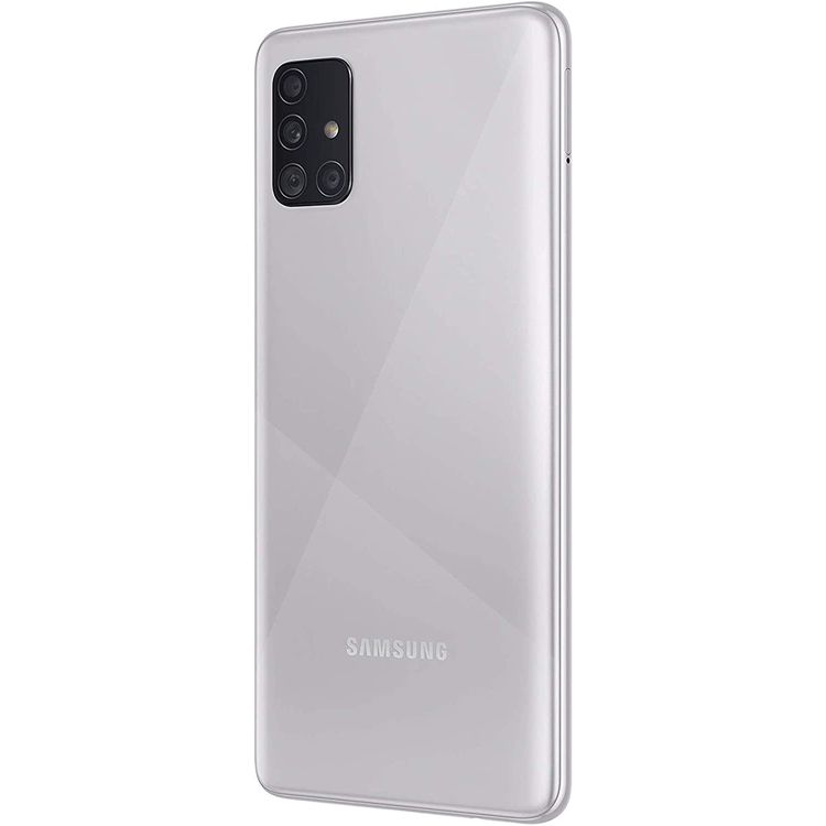 Samsung Galaxy A51 Smartphone Dual SIM 4G LTE 6GB RAM /  128 GB, Ultra High-Resolution Quad Camera, 4K Video, Exynos Chipset, 4000 mAh All Day Battery, LED flash, panorama, HDR Camera - Silver