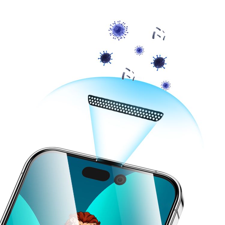 واقي شاشة زجاجي بحافة دائرية ثلاثية الأبعاد بتصميم أسد أخضر لهاتف آيفون 14 برو ماكس - شفاف