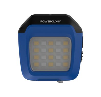 Powerology Camping Pocket Light, Type-C Charging Port, 1.5 Hours Recharge Time, 3 Levels Brightness, 12 Hours Working Time, Adjustable Brightness Level - Black 