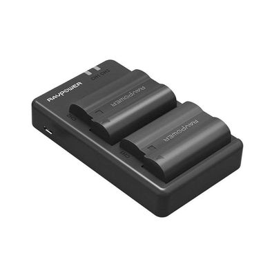 RAVPower EN-EL15 EN EL15A Battery Charger Set Compatible for Nikon D750, D7500, D850, D800, D7200, D500, D610, D600 (2-Pack, Micro USB Input Charger, 2100mAh / 14.7W Battery
