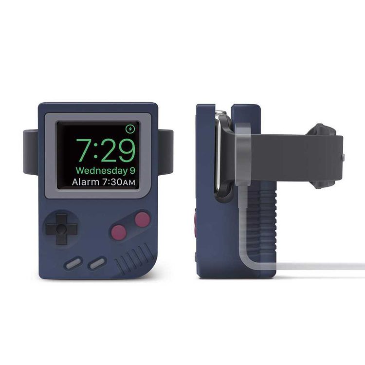 إيلاجو حامل W5 مع جميع أنواع سلسلة ساعة ابل ، عرض شاشة ابل من خلال الانفجار ، سهل الاستخدام ، سيليكون خالٍ من الخدوش ، نيلي