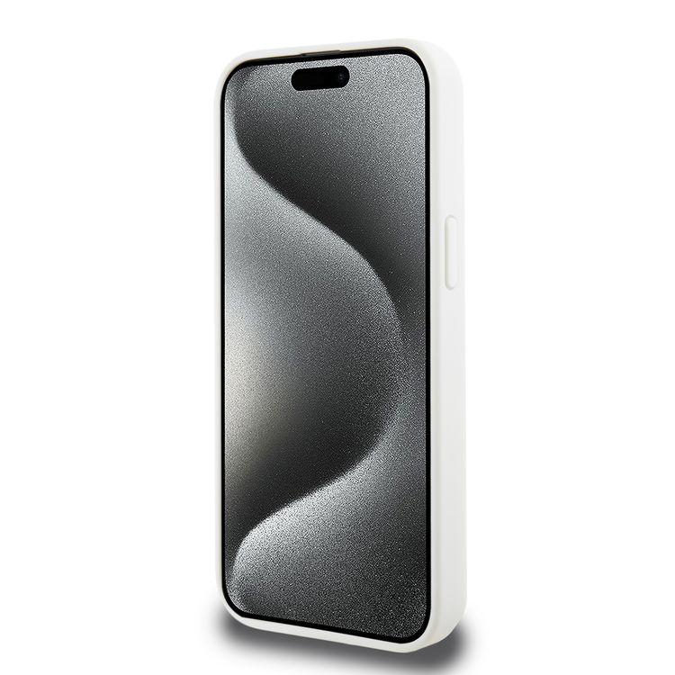 Lacoste iPhone 15 Pro For HC PU with Card Slot The Blend Monogram - White