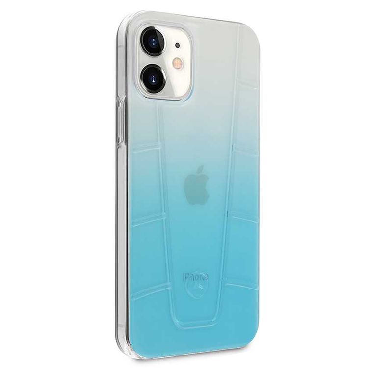 CG MOBILE Mercedes-Benz Transparent Phone Case Embossed 2 Compatible for iPhone 12 Mini (5.4 ) Officially Licensed - Blue Gradient