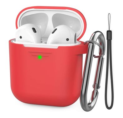 AhaStyle Silicone Case Cover Compatible with Apple AirPods 1/2 - Front LED Visible Wireless Charging - Dustproof - Shock Absorption - Impact Drop Protection Cover