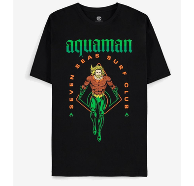 Difuzed DC Comics Aquaman Retro Classics Short Sleeved T-Shirt - Black - XL