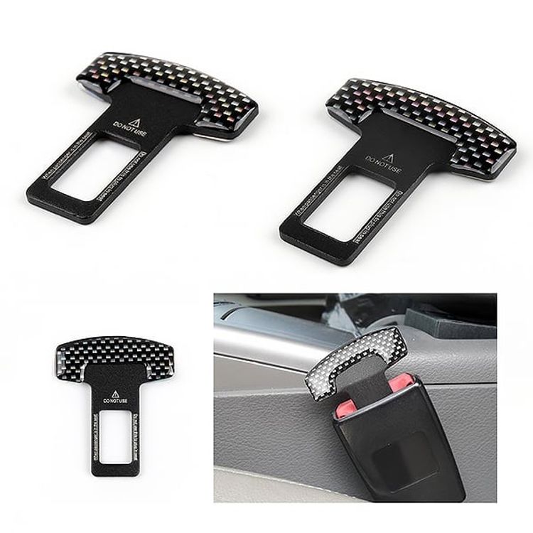 Car Safety Belt Buckle Clip Carbon Fiber Style – Pair