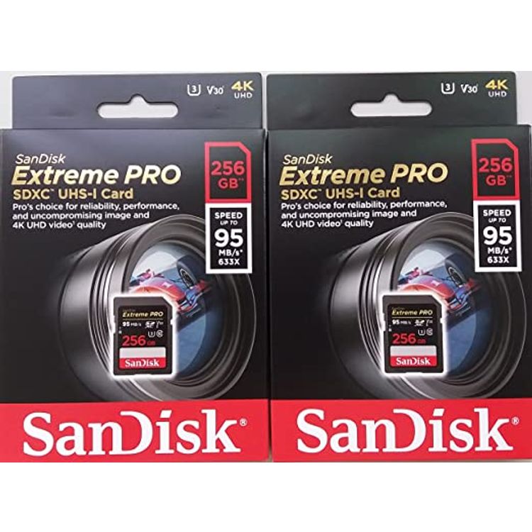 SanDisk 256GB Extreme PRO SDXC Memory Card up to 95 MB/s, Class 10, U3, V30-SDSDXXG-256G-GN4IN